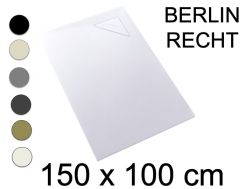Duschwanne, 150x100 cm, rechtwinkliger Abfluss - BERLIN RIGHT 100x150