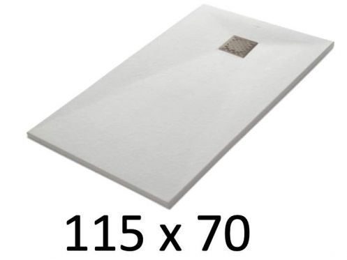 Duschwanne 115x70 cm, Harz, extra flach, zuschneidbar, TECNIK 70x115