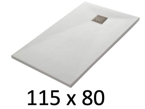Duschwanne 115x80 cm, Harz, extra flach, zuschneidbar, TECNIK 80x115