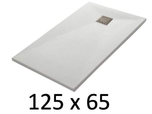 Duschwanne 125x65 cm, Harz, extra flach, zuschneidbar, TECNIK 65x125