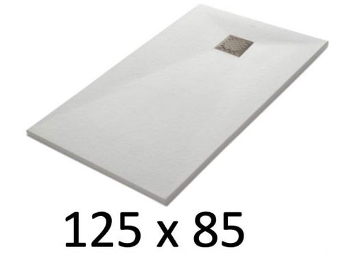 Duschwanne 125x85 cm, Harz, extra flach, zuschneidbar, TECNIK 85x125