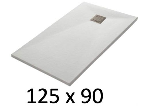 Duschwanne 125x90 cm, Harz, extra flach, zuschneidbar, TECNIK 90x125