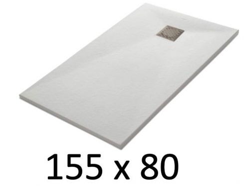 Duschwanne 155x80 cm, Harz, extra flach, zuschneidbar, TECNIK 80x155