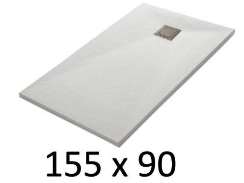 Duschwanne 155x90 cm, Harz, extra flach, zuschneidbar, TECNIK 90x155