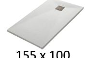 Duschwanne 155x100 cm, Harz, extra flach, zuschneidbar, TECNIK 100x155