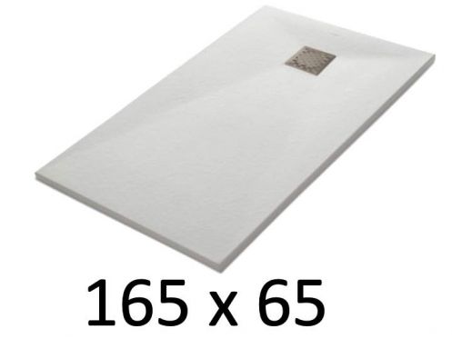 Duschwanne 165x65 cm, Harz, extra flach, zuschneidbar, TECNIK 65x165