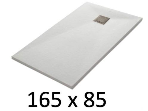 Duschwanne 165x85 cm, Harz, extra flach, zuschneidbar, TECNIK 85x165