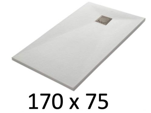 Duschwanne 170x75 cm, Harz, extra flach, zuschneidbar, TECNIK 75x170