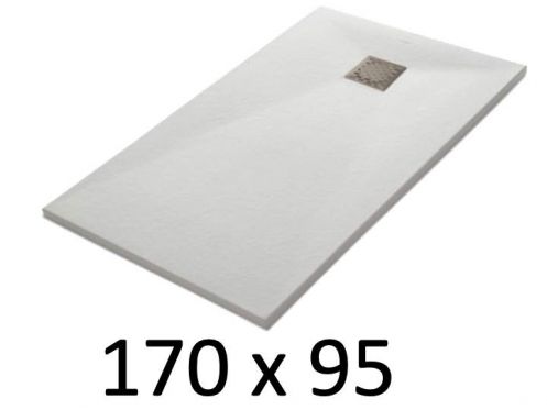 Duschwanne 170x95 cm, Harz, extra flach, zuschneidbar, TECNIK 95x170