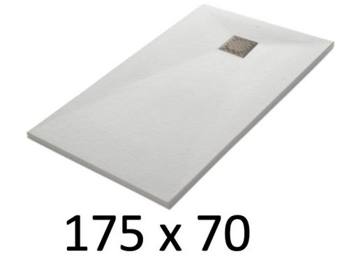 Duschwanne 175x70 cm, Harz, extra flach, zuschneidbar, TECNIK 70x175