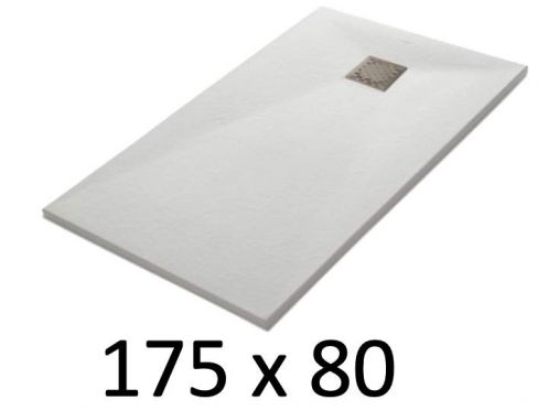 Duschwanne 175x80 cm, Harz, extra flach, zuschneidbar, TECNIK 80x175