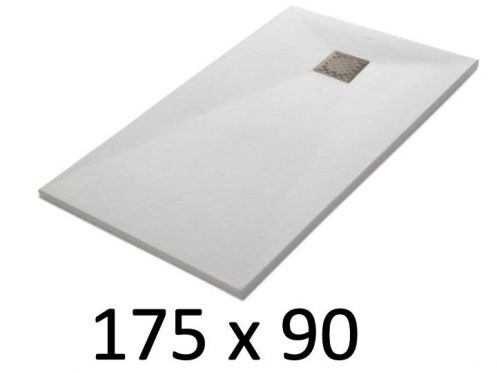 Duschwanne 175x90 cm, Harz, extra flach, zuschneidbar, TECNIK 90x175