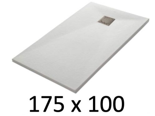 Duschwanne 175x100 cm, Harz, extra flach, zuschneidbar, TECNIK 100x175