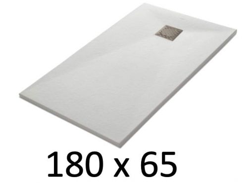 Duschwanne 180x65 cm, Harz, extra flach, zuschneidbar, TECNIK 65x180