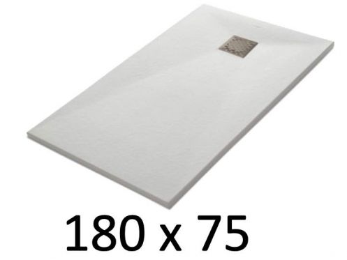 Duschwanne 180x75 cm, Harz, extra flach, zuschneidbar, TECNIK 75x180