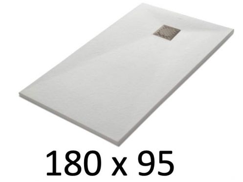 Duschwanne 180x95 cm, Harz, extra flach, zuschneidbar, TECNIK 95x180