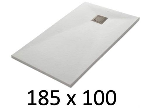 Duschwanne 185x100 cm, Harz, extra flach, zuschneidbar, TECNIK 100x185