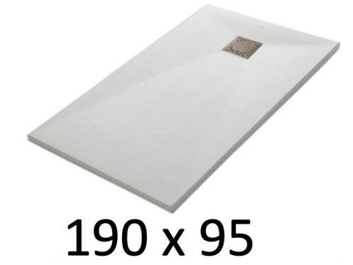 Duschwanne 190x95 cm, Harz, extra flach, zuschneidbar, TECNIK 95x190