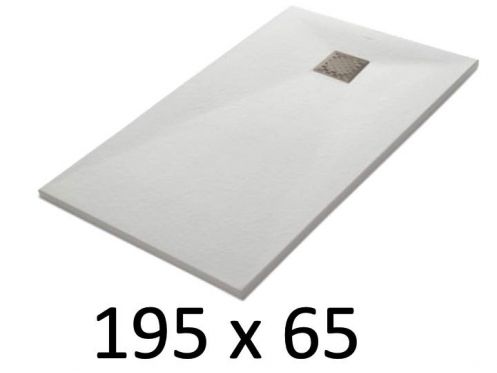 Duschwanne 195x65 cm, Harz, extra flach, zuschneidbar, TECNIK 65x195