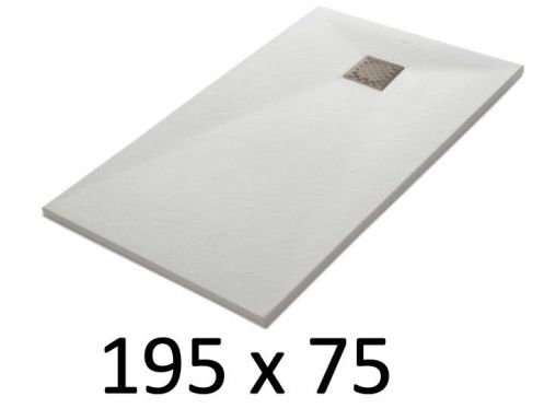 Duschwanne 195x75 cm, Harz, extra flach, zuschneidbar, TECNIK 75x195
