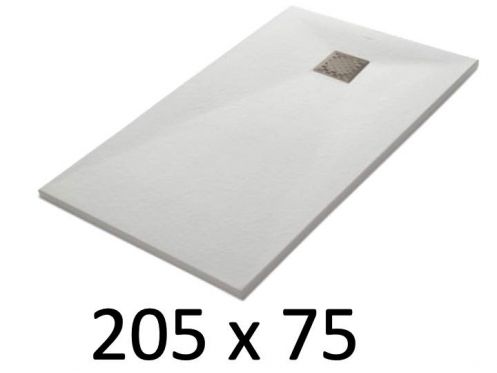 Duschwanne 205x75 cm, Harz, extra flach, zuschneidbar, TECNIK 75x205