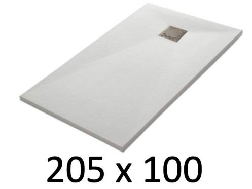 Duschwanne 205x100 cm, Harz, extra flach, zuschneidbar, TECNIK 100x205