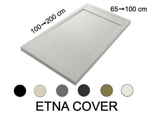 Duschwanne, flach, 120 cm, Acrystone-Harz, ETNA COVER
