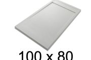 Duschwanne, flach, 100x80 cm, Acrystone-Harz, ETNA COVER 80x100