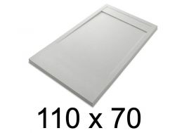 Duschwanne, flach, 110x70 cm, Acrystone-Harz, ETNA COVER 70x110