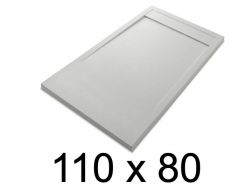Duschwanne, flach, 110x80 cm, Acrystone-Harz, ETNA COVER 80x110