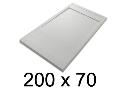 Duschwanne, flach, 200x70 cm, Acrystone-Harz, ETNA COVER 70x200