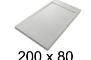 Duschwanne, flach, 200x80 cm, Acrystone-Harz, ETNA COVER 80x200