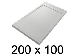Duschwanne, flach, 200x100 cm, Acrystone-Harz, ETNA COVER 100x200