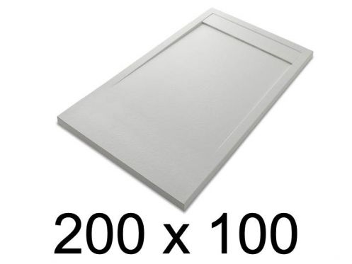 Duschwanne, flach, 200x100 cm, Acrystone-Harz, ETNA COVER 100x200