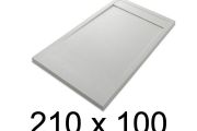 Duschwanne, flach, 210x100 cm, Acrystone-Harz, ETNA COVER 100x210