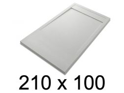 Duschwanne, flach, 210x100 cm, Acrystone-Harz, ETNA COVER 100x210