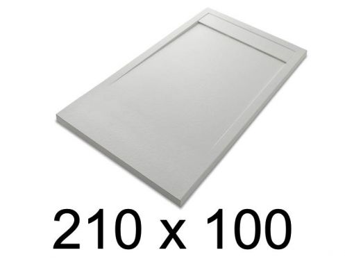 Duschwanne, flach, 210x100 cm, Acrystone-Harz, ETNA COVER 100x210