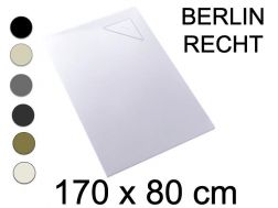 Duschwanne, 170x80 cm, rechtwinkliger Abfluss - BERLIN RIGHT 80x170