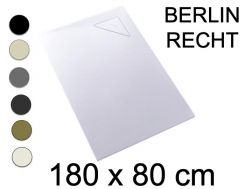 Duschwanne, 180x80 cm, rechtwinkliger Abfluss - BERLIN RIGHT 80x180