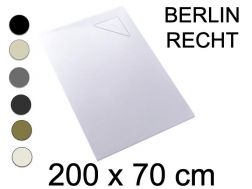 Duschwanne, 200x70 cm, rechtwinkliger Abfluss - BERLIN RIGHT 70x200