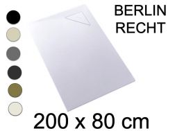 Duschwanne, 200x80 cm, rechtwinkliger Abfluss - BERLIN RIGHT 80x200