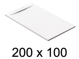 Schuldige Duschwanne, 200x100 cm, diskrete Drainage - PINO 100x200