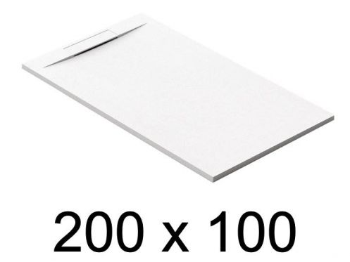 Duschwanne schuldig, 200x100 cm, diskreter Abfluss - Merida