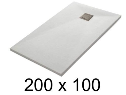 Duschwanne 200x100 cm, Harz, extra flach, zuschneidbar, TECNIK 100x200