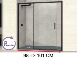 Schiebeduschtür, 98 bis 101 cm, mit festem Glas - NANTES 310 BLACK