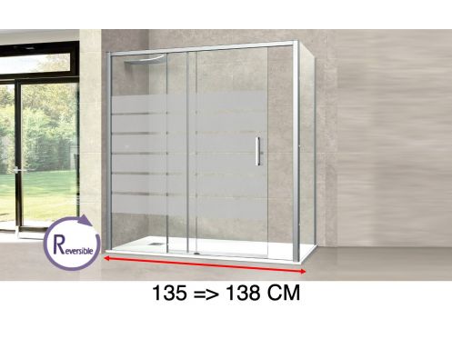 Schiebetr fr die Dusche, 135  138 cm, mit halbdurchsichtigem Glas __int__ NANTES 310 Bold