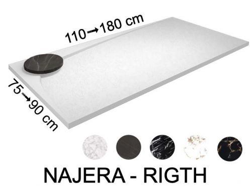 Duschwanne, rechtwinkliger Abfluss - NAJERA RIGHT 120