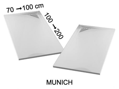 Aufschneidbare Duschwanne, Winkelablauf - MUNICH 120
