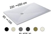 Duschwanne, große Größe, extra flaches Harz - SLATE XL 250