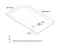 Duschwanne, groe Gre, extra flaches Harz - SLATE XL 230